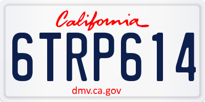 CA license plate 6TRP614