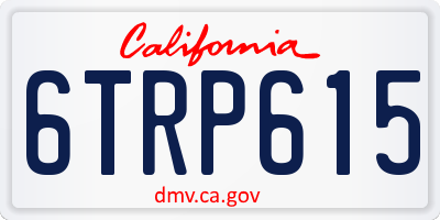 CA license plate 6TRP615