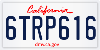 CA license plate 6TRP616