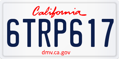 CA license plate 6TRP617