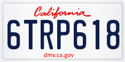 CA license plate 6TRP618