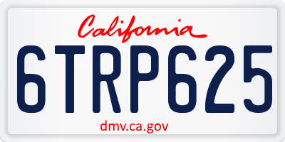 CA license plate 6TRP625