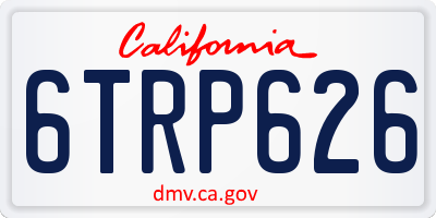 CA license plate 6TRP626