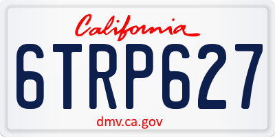 CA license plate 6TRP627