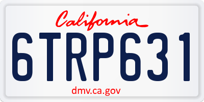 CA license plate 6TRP631