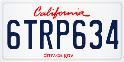 CA license plate 6TRP634