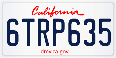 CA license plate 6TRP635