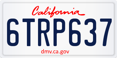CA license plate 6TRP637