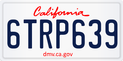 CA license plate 6TRP639