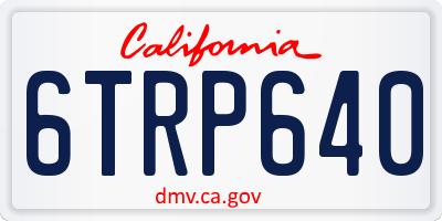 CA license plate 6TRP640