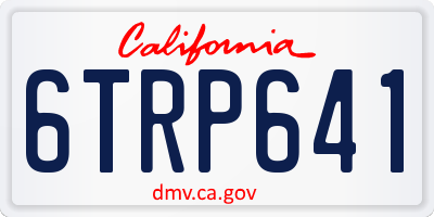 CA license plate 6TRP641