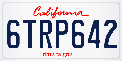 CA license plate 6TRP642