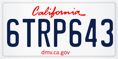 CA license plate 6TRP643