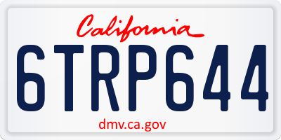 CA license plate 6TRP644