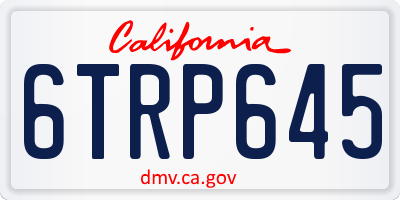 CA license plate 6TRP645