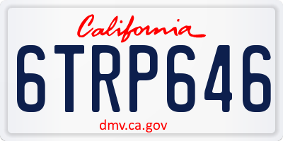 CA license plate 6TRP646