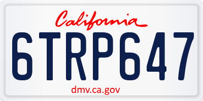 CA license plate 6TRP647