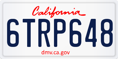 CA license plate 6TRP648