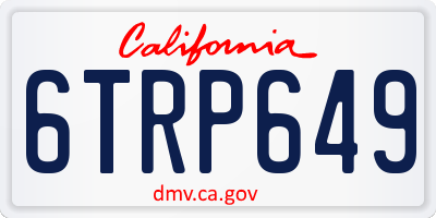 CA license plate 6TRP649