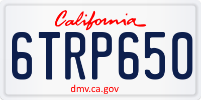 CA license plate 6TRP650