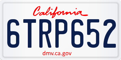 CA license plate 6TRP652