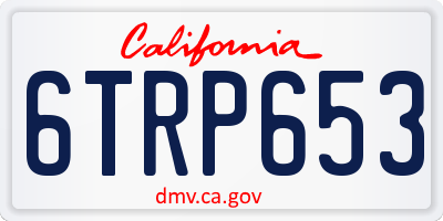 CA license plate 6TRP653