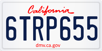 CA license plate 6TRP655