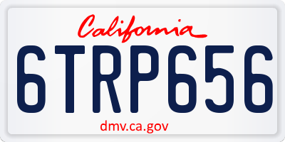 CA license plate 6TRP656