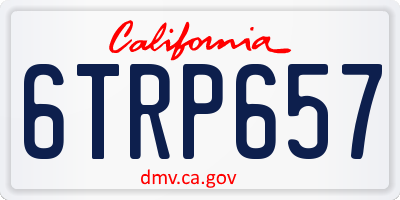 CA license plate 6TRP657