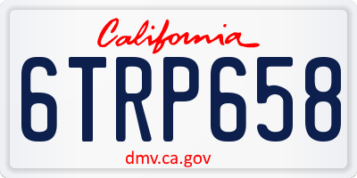 CA license plate 6TRP658