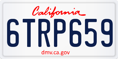 CA license plate 6TRP659