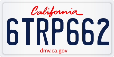 CA license plate 6TRP662