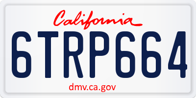 CA license plate 6TRP664