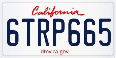 CA license plate 6TRP665