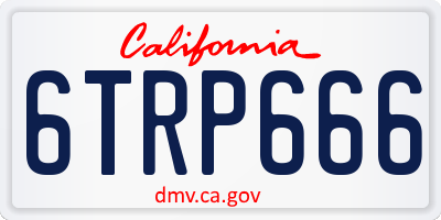 CA license plate 6TRP666