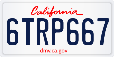 CA license plate 6TRP667