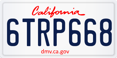 CA license plate 6TRP668