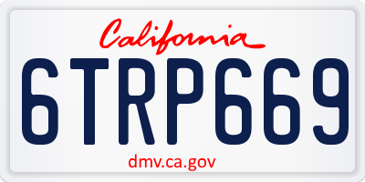 CA license plate 6TRP669