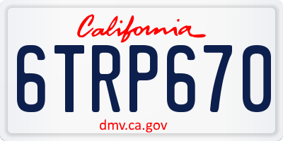 CA license plate 6TRP670
