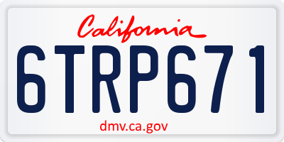 CA license plate 6TRP671