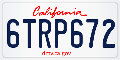 CA license plate 6TRP672