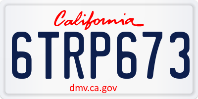 CA license plate 6TRP673