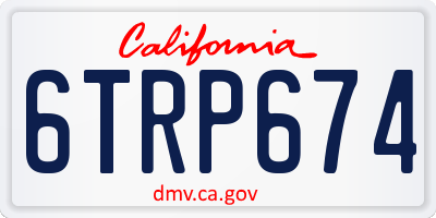 CA license plate 6TRP674