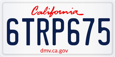 CA license plate 6TRP675
