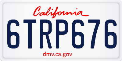 CA license plate 6TRP676