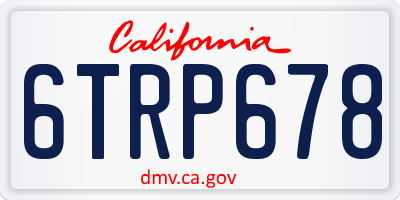 CA license plate 6TRP678