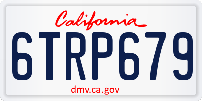 CA license plate 6TRP679
