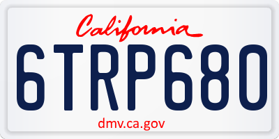 CA license plate 6TRP680