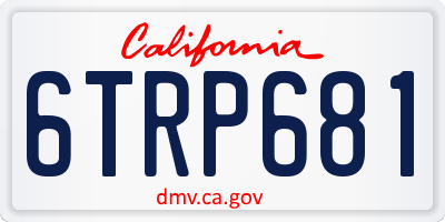 CA license plate 6TRP681