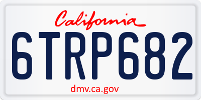 CA license plate 6TRP682